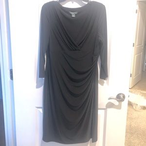 Classic Ralph Lauren Dress with flattering side rushing.Size 14